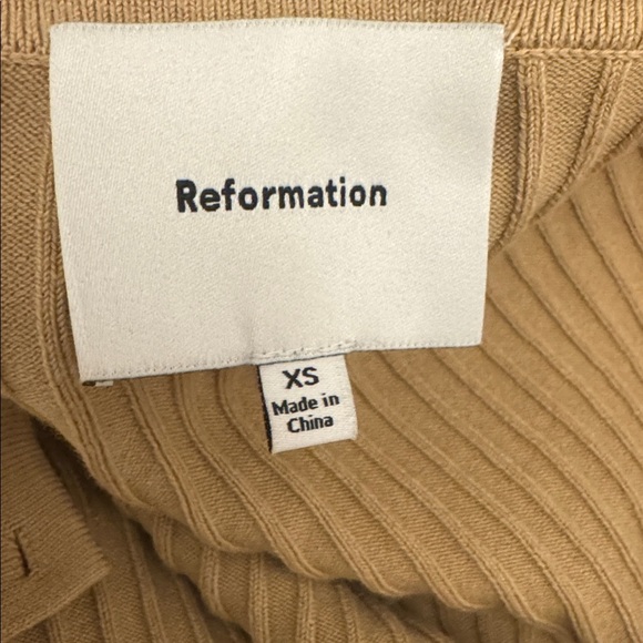 Reformation Joanne Cotton Cardigan Brown - Size XS - Picture 6 of 7